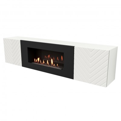 Тумба с биокамином Firelight BFP-P1700V белая
