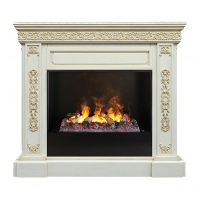 Электрокамин RealFlame Ekaterina WT 3D Cassette 630 + Black вставка