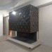 Современный камин с открытой топкой в майоликовой глазури