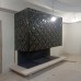 Современный камин с открытой топкой в майоликовой глазури