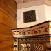 Угловая печь-камин Византия с топкой LISEO. Палитра: Лесная. 3290