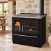Отопительно-варочная печь Plamen 850 Glas N — чёрная