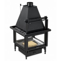 Центральный дровяной камин TITAN 90/160 Центральный дровяной камин TITAN 90/160